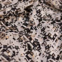 Multicolor Abstract Printed Chiffon Fabric