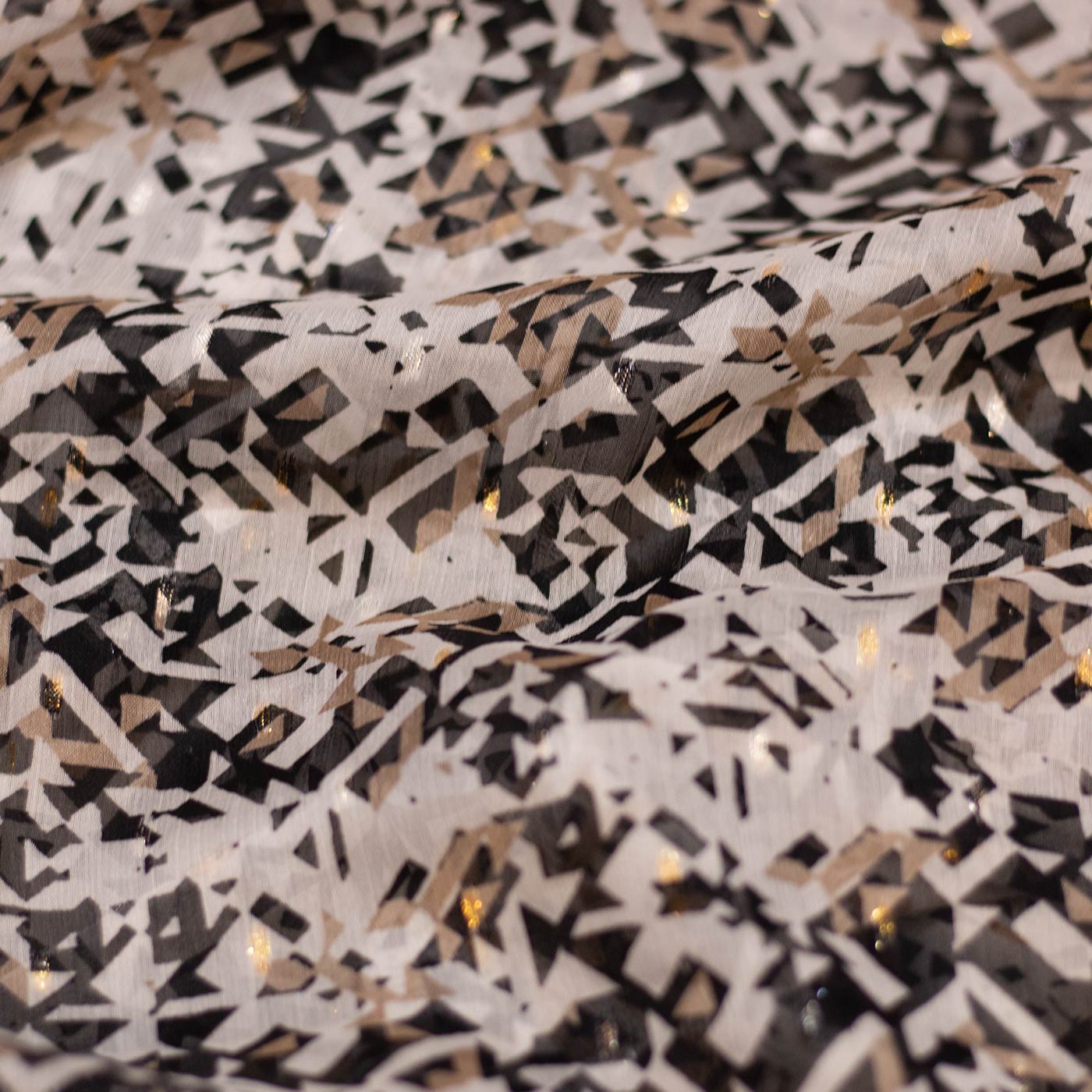 Multicolor Abstract Printed Chiffon Fabric