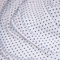 Black Polka Dots White Lorenzo Printed Cotton Fabric