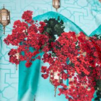 Amaranth Printed Silk Fabric