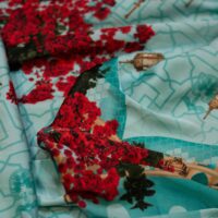 Amaranth Printed Silk Fabric