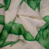 Banana Leaf Design Printed Silk Fabric