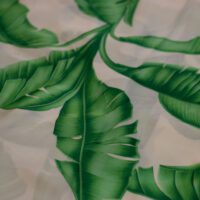 Banana Leaf Design Printed Silk Fabric