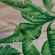 Banana Leaf Design Printed Silk Fabric