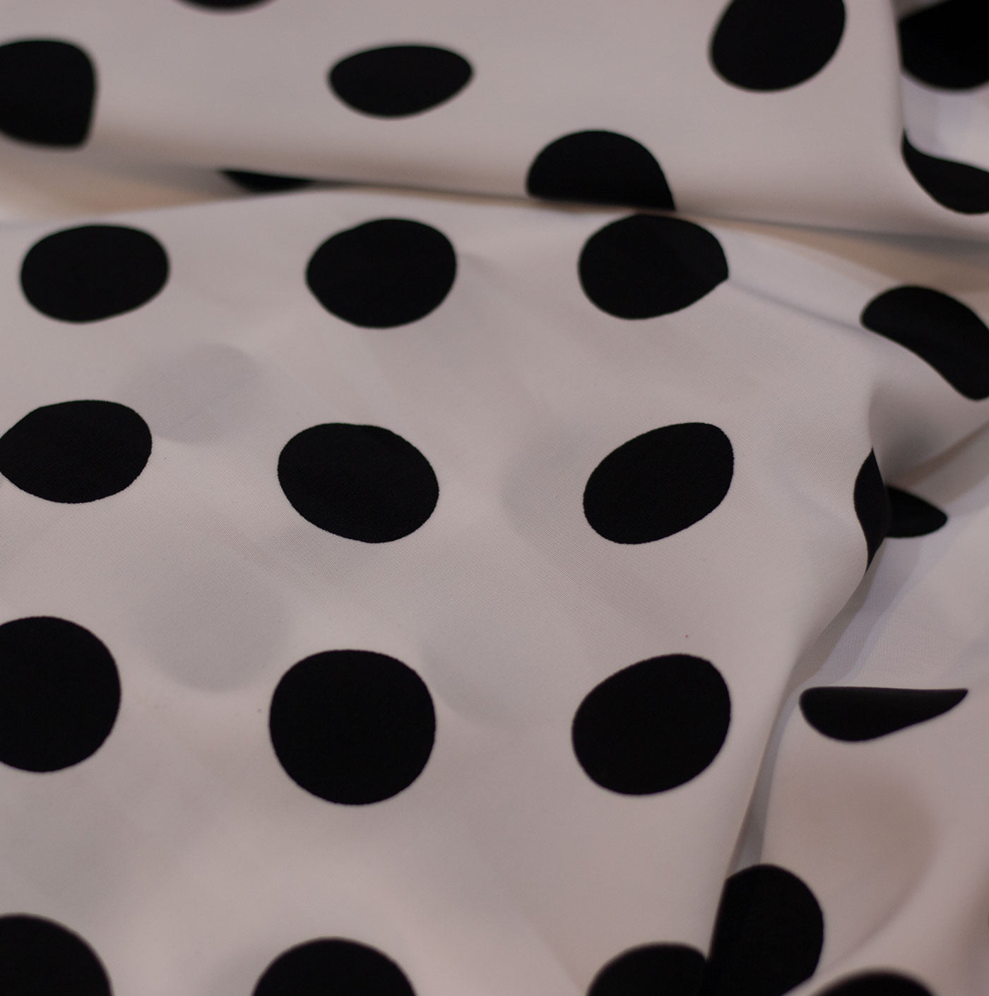 Large Black Polka Dots White Lorenzo Cotton Fabric
