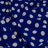 White Polka Dot Blue Cotton Fabric