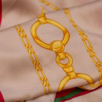 Gold and Cream Dual Striped Design Printed Silk Fabric