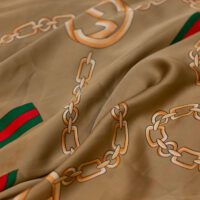 Mocha Designer Printed Silk Fabric