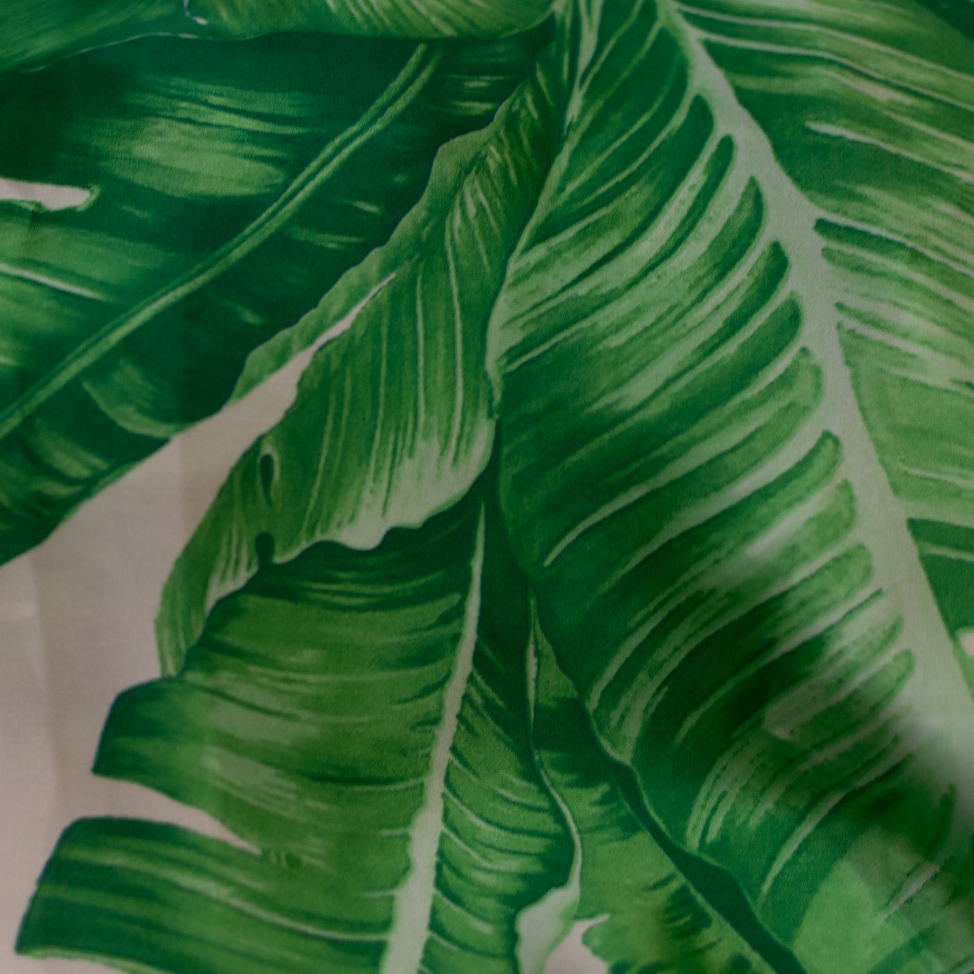 Plantain Leaf Design Printed Silk Fabric