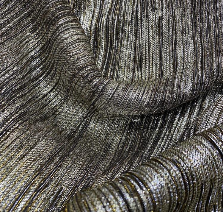 Iridescent Metallic Lurex Plisse Fabric
