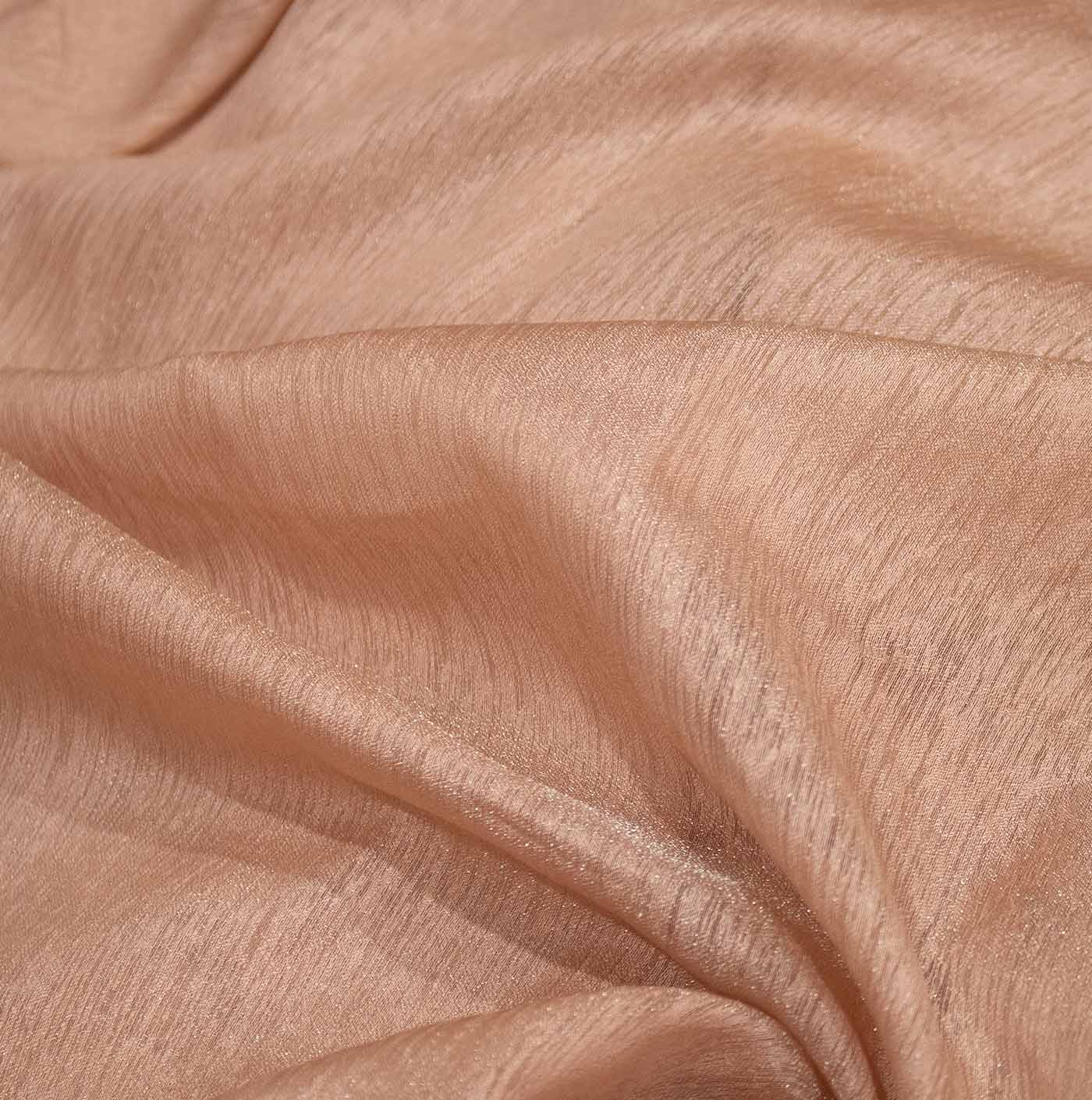 Plain Peach Lame Organza Fabric