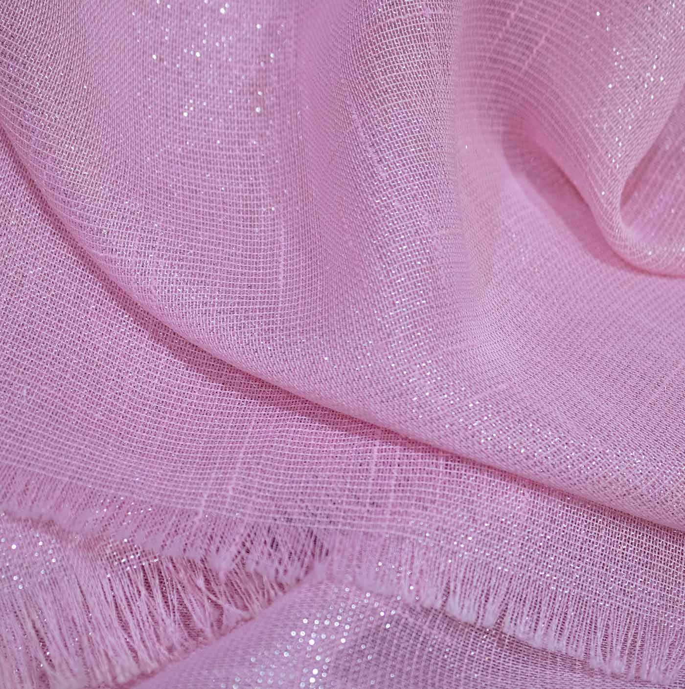 Pink Lame Organza Fabric