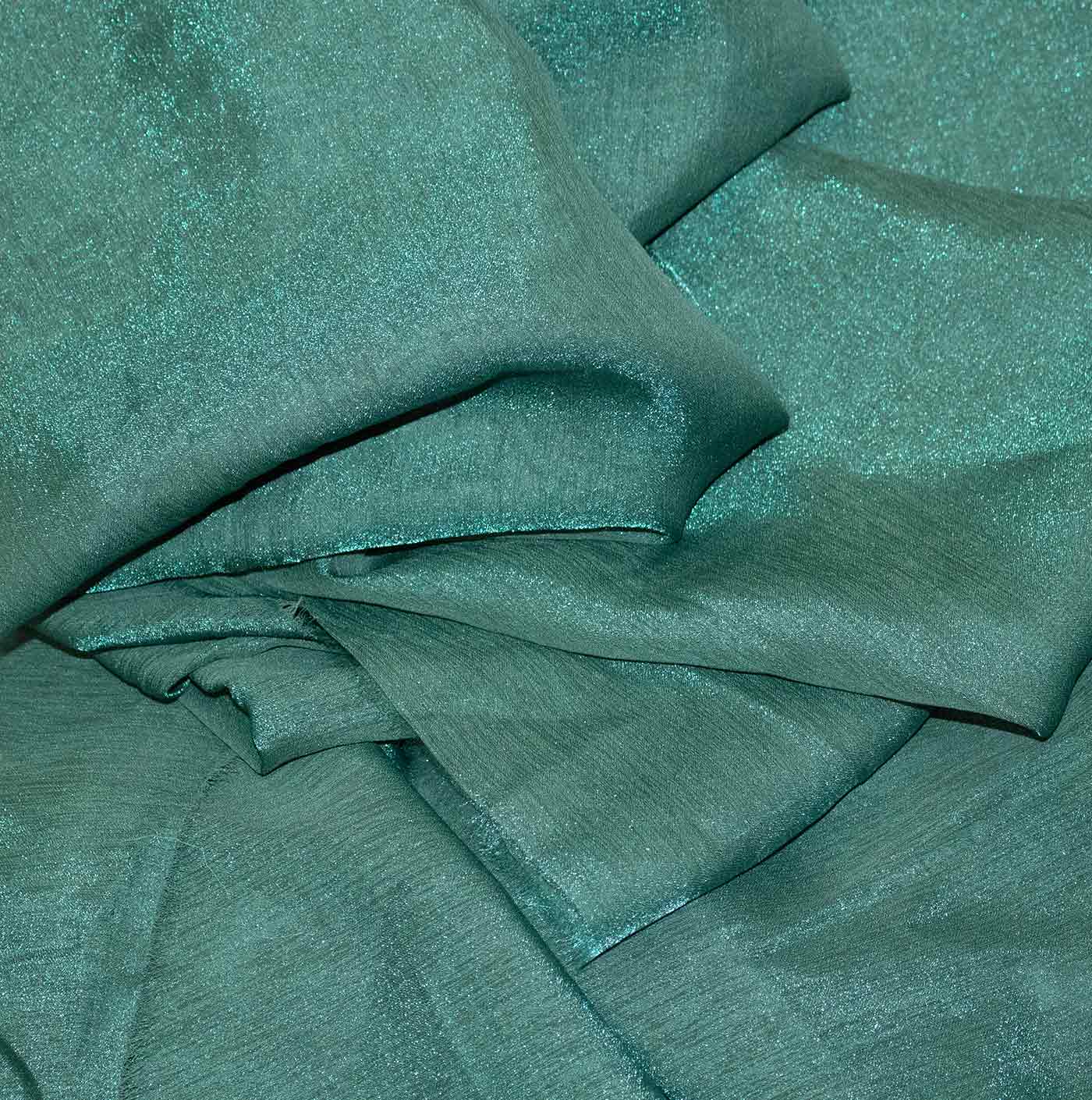 Miral Green Lame Organza Fabric