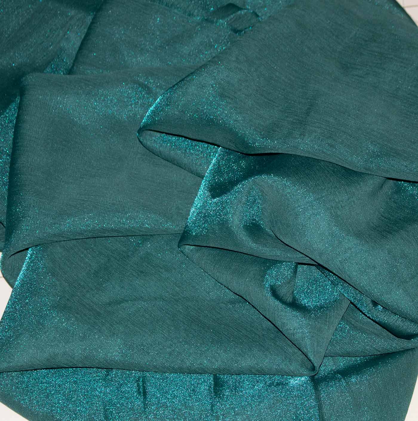 Miral Green Lame Organza Fabric