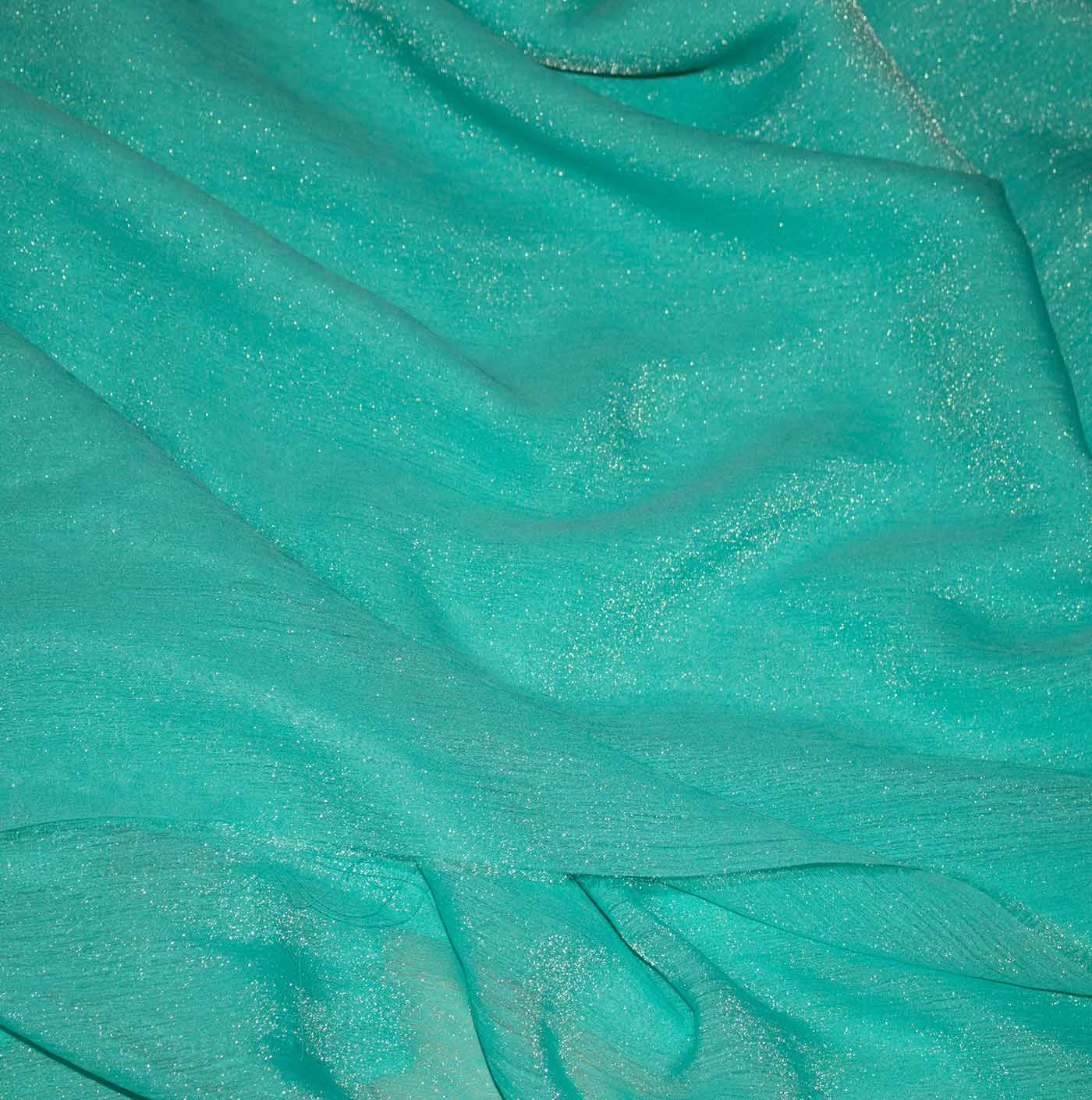 Sea Green Lame Organza Fabric