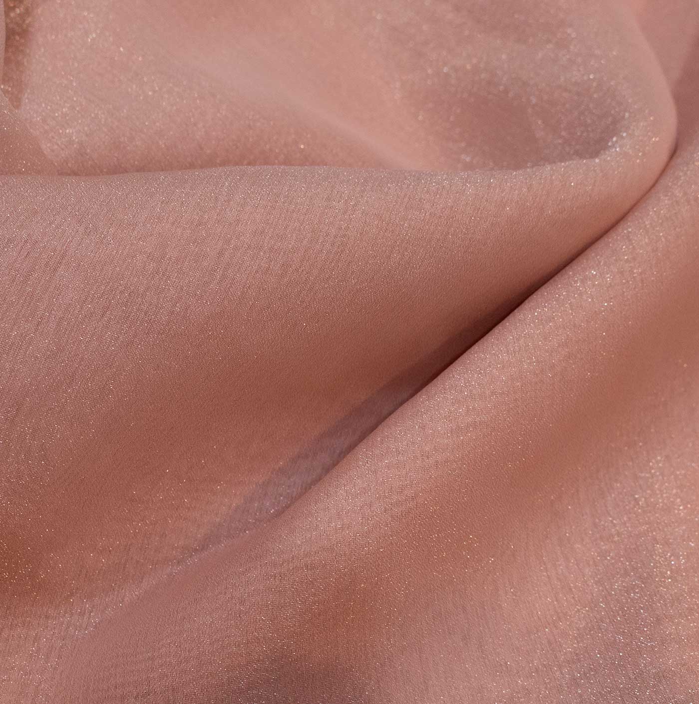 Peach Lame Organza Fabric