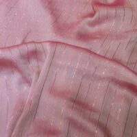 Rose Gold Striped Cationic Chiffon Fabric
