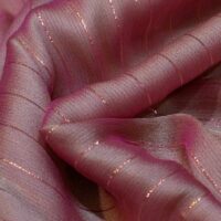 Rose Gold Striped Cationic Chiffon Fabric