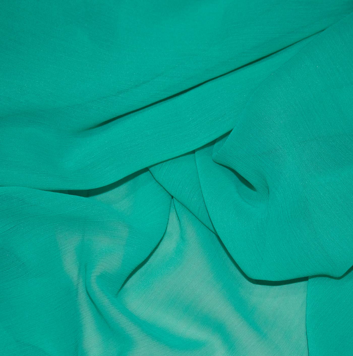 Teal Green Crinkle Chiffon Fabric