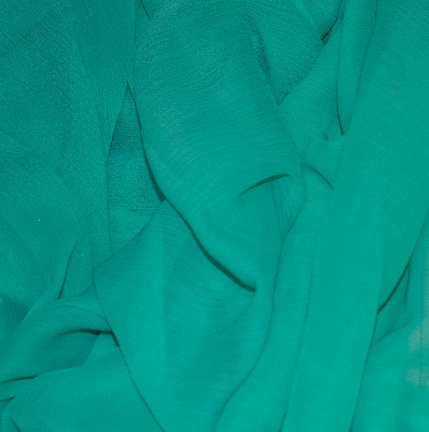 Teal Green Crinkle Chiffon Fabric