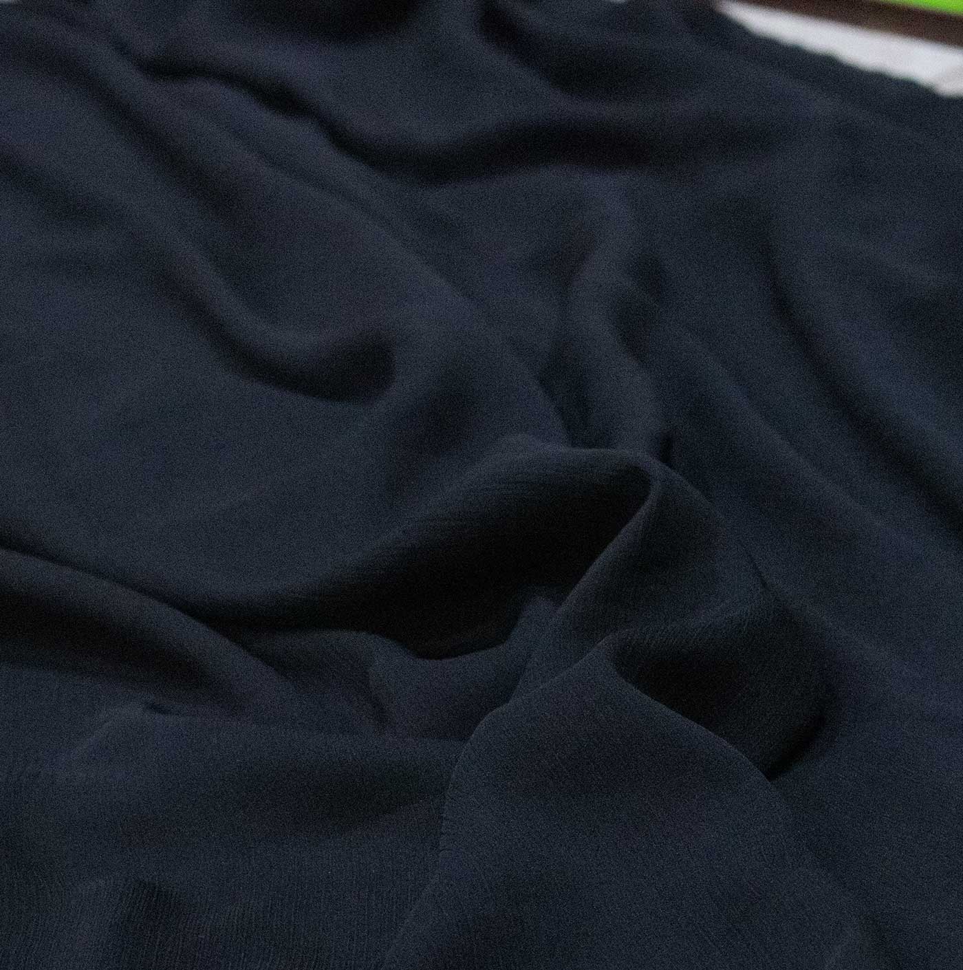 Black Crinkle Chiffon Fabric