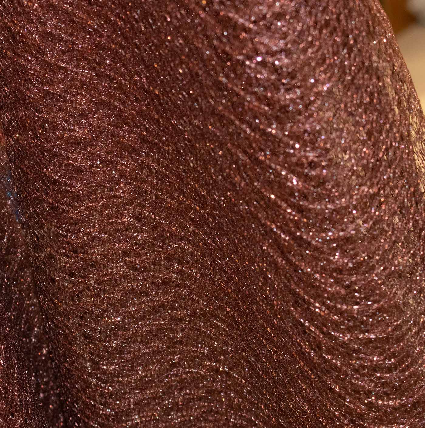 Coffee Brown Shimmer Mesh Fabric