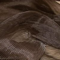 Dark Olive Pleated Organza Fabric