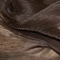 Dark Olive Pleated Organza Fabric