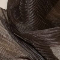 Dark Olive Pleated Organza Fabric