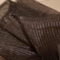 Dark Olive Pleated Organza Fabric