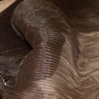 Dark Olive Pleated Organza Fabric