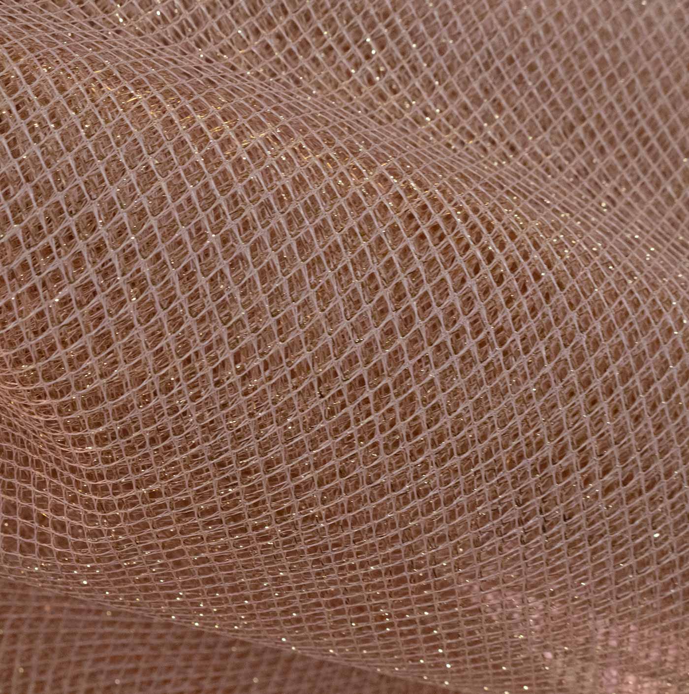 Peach Fishnet Mesh Fabric