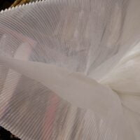 Ivory Pleated Organza Fabric