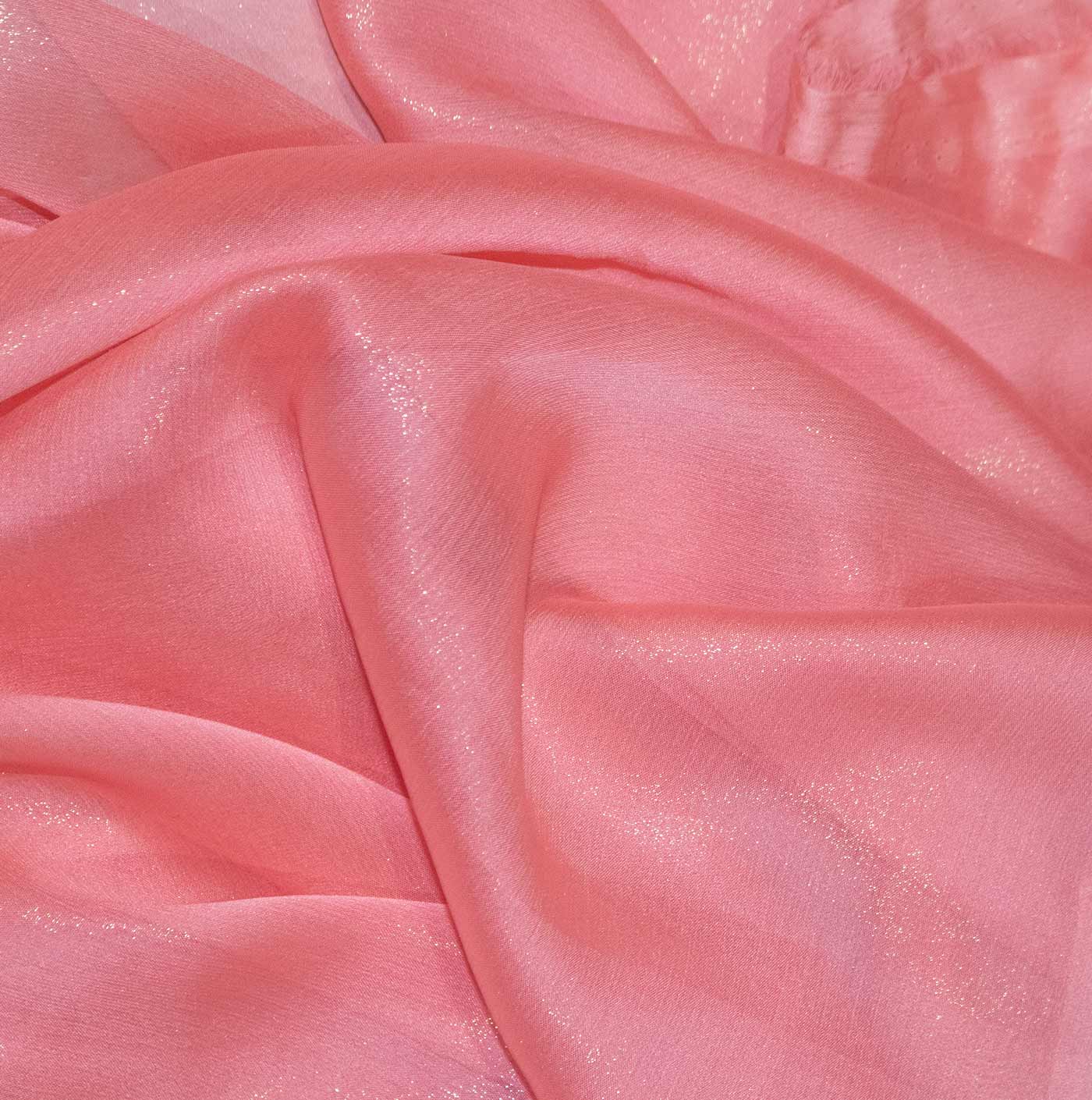 Peach Cationic Chiffon Fabric