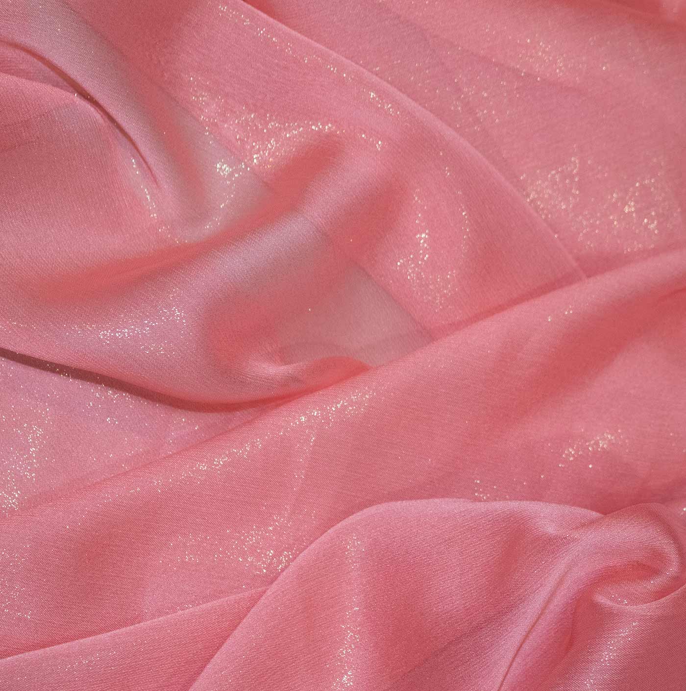 Peach Cationic Chiffon Fabric
