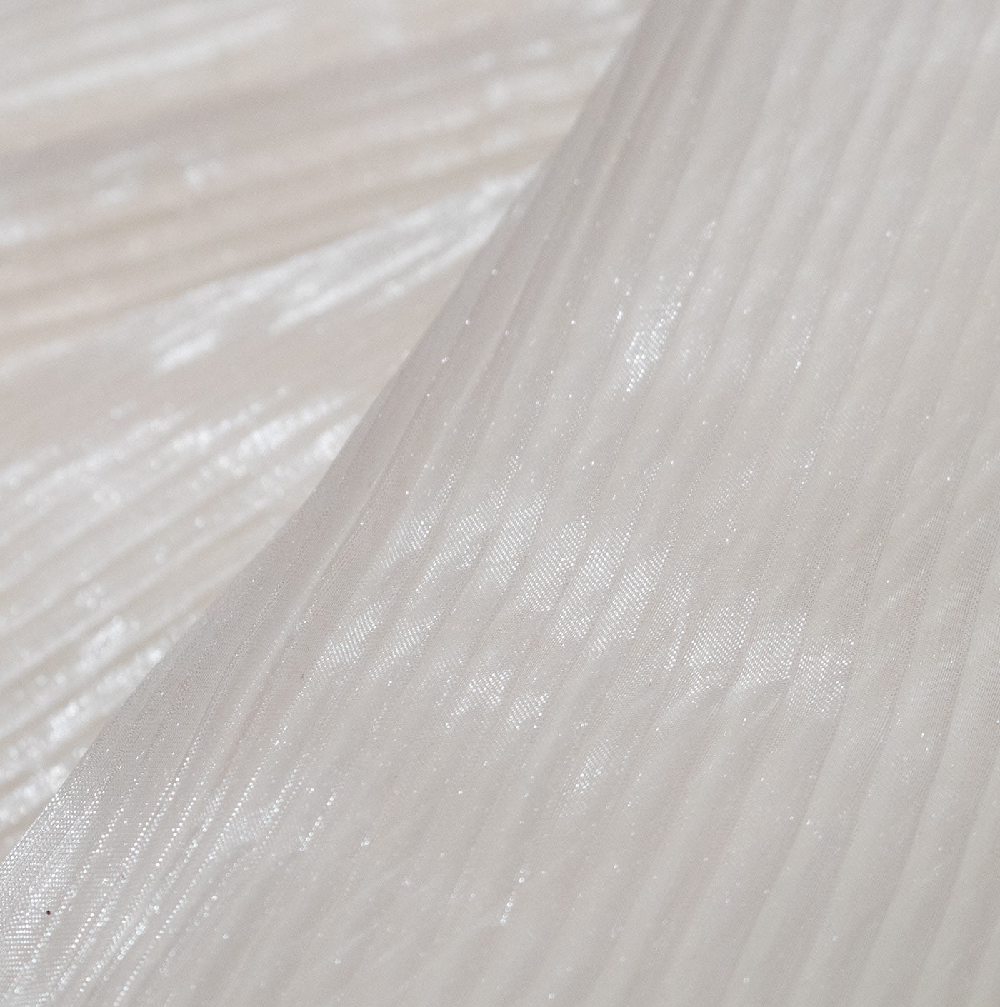 Ivory Pleated Organza Fabric
