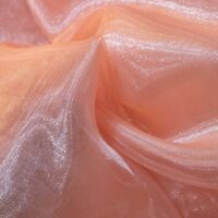 Plain Peach Organza Fabric