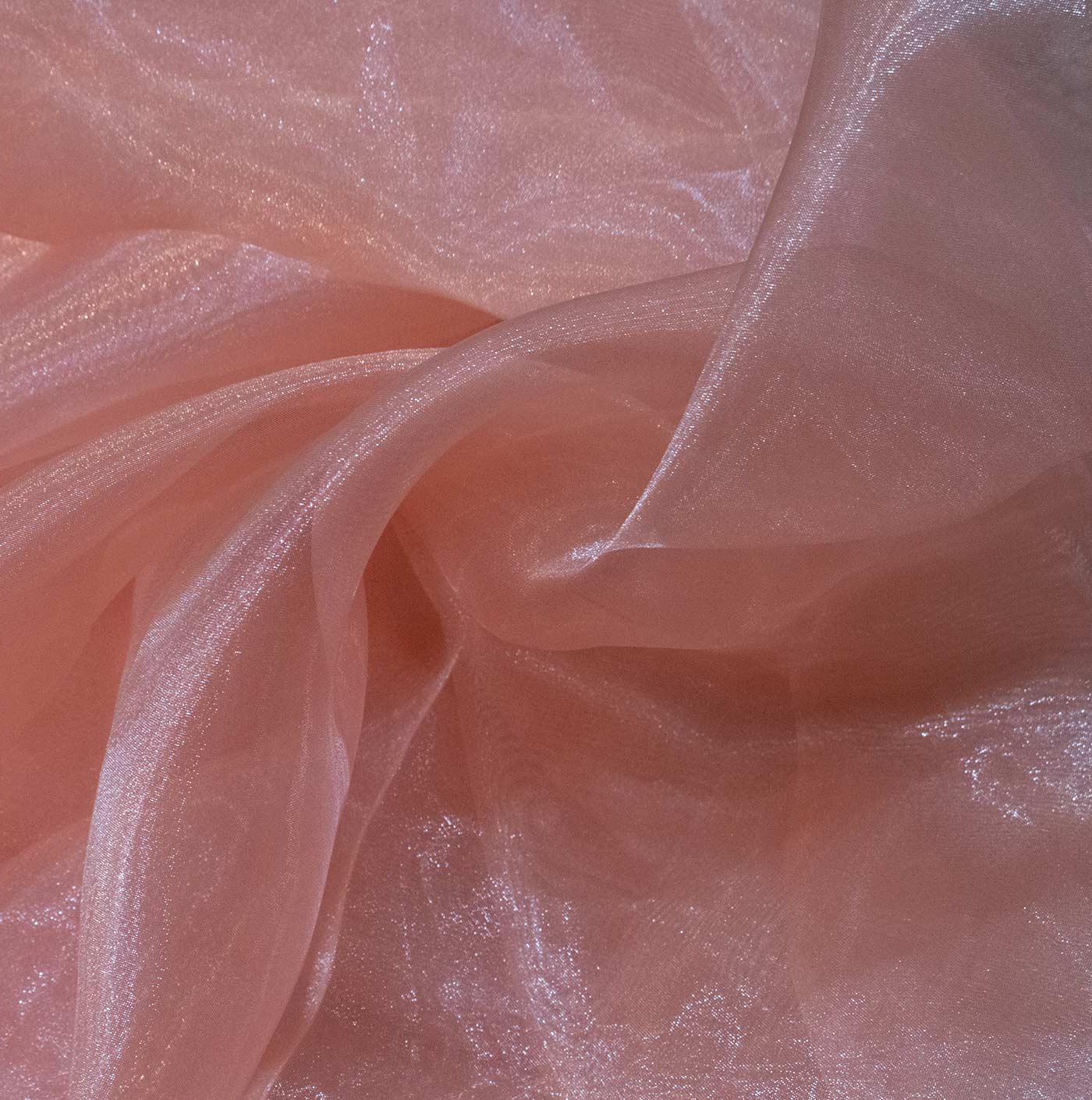 Plain Peach Organza Fabric