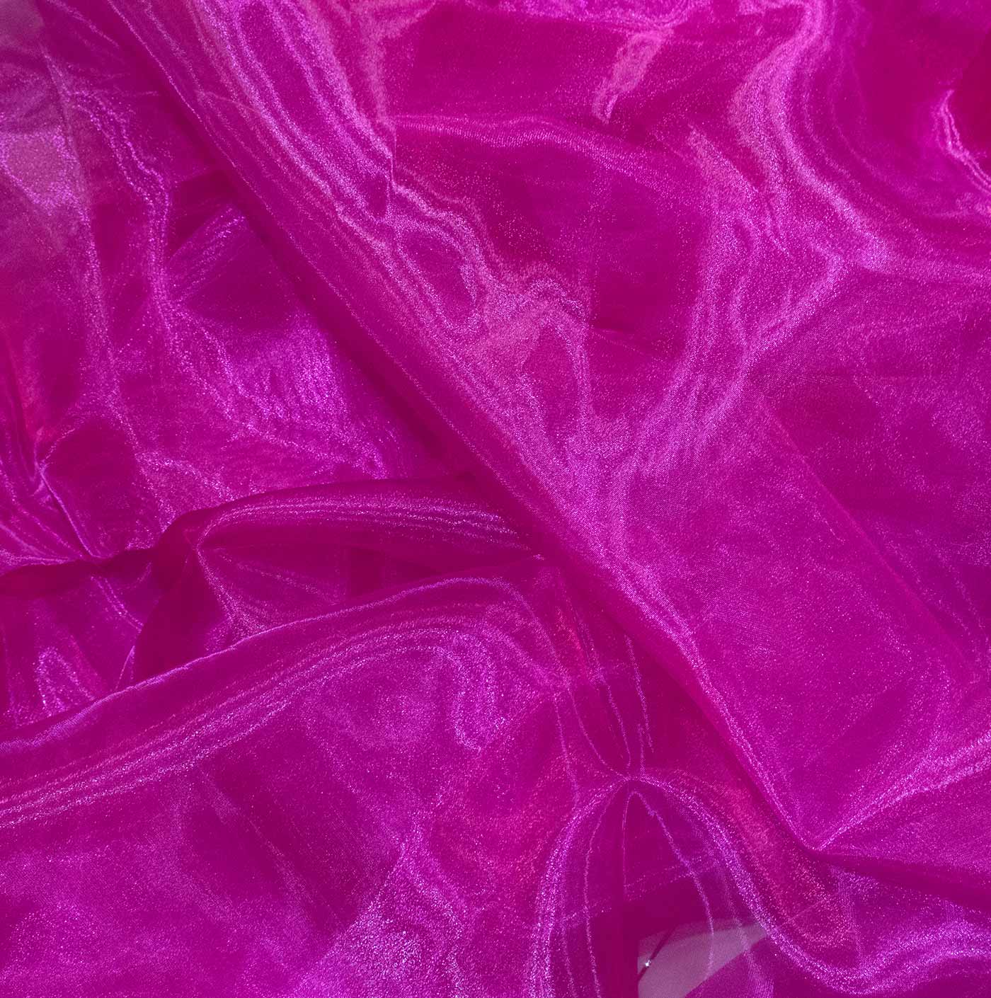 Fuchsia Pink Plain Organza Fabric
