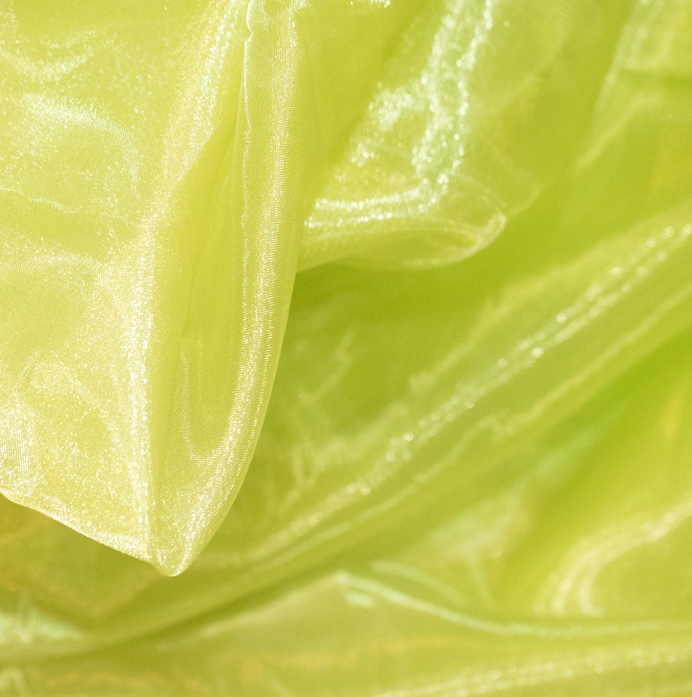 Lime Liquid Organza Fabric
