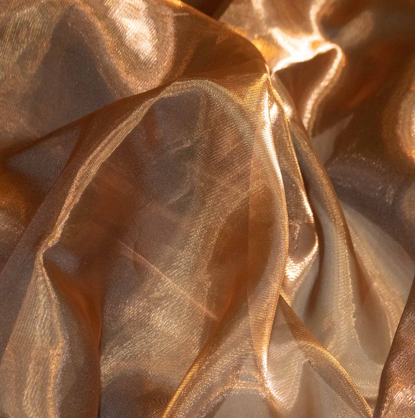 Bronze Metallic Plain Organza Fabric