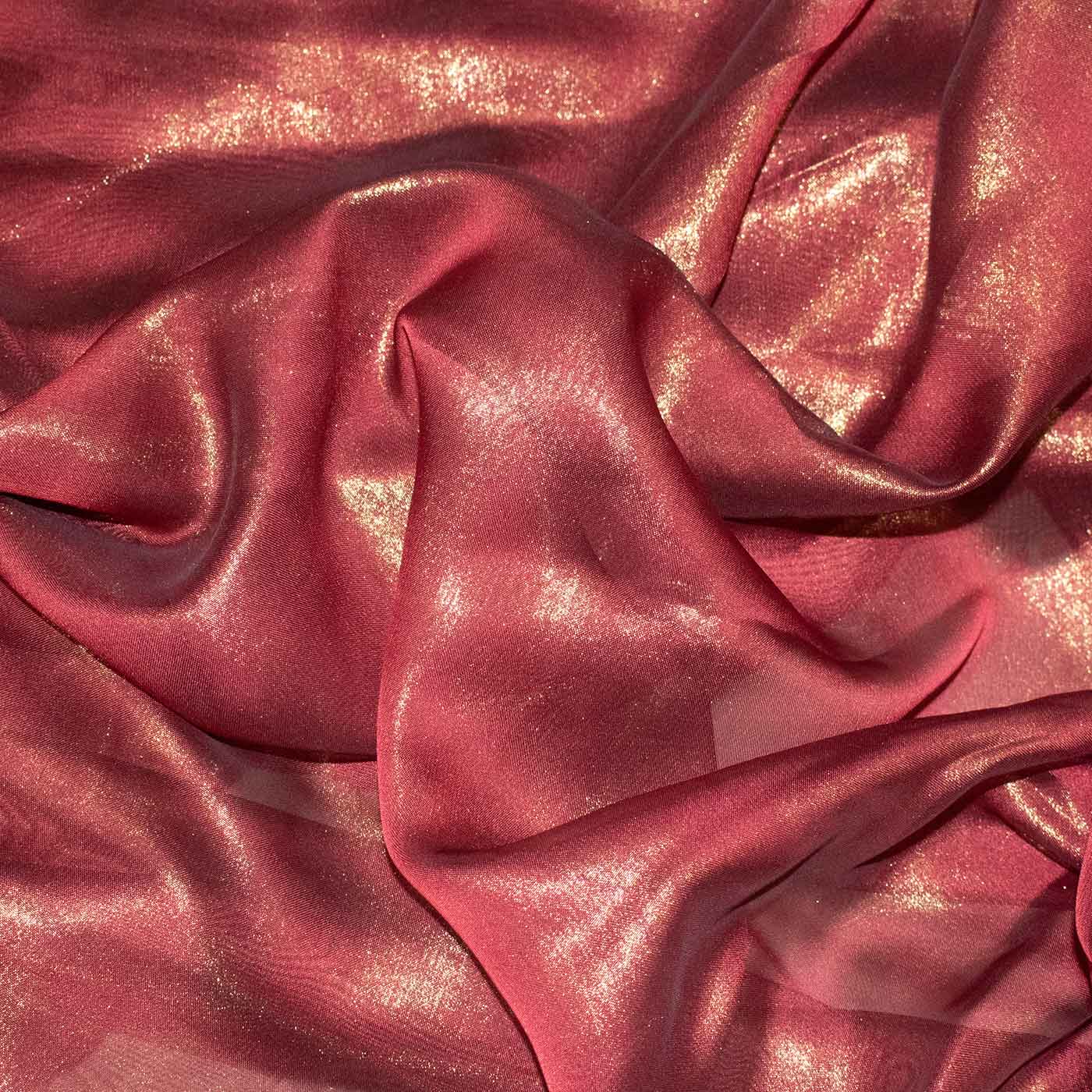 Burgundy Cationic Chiffon Fabric