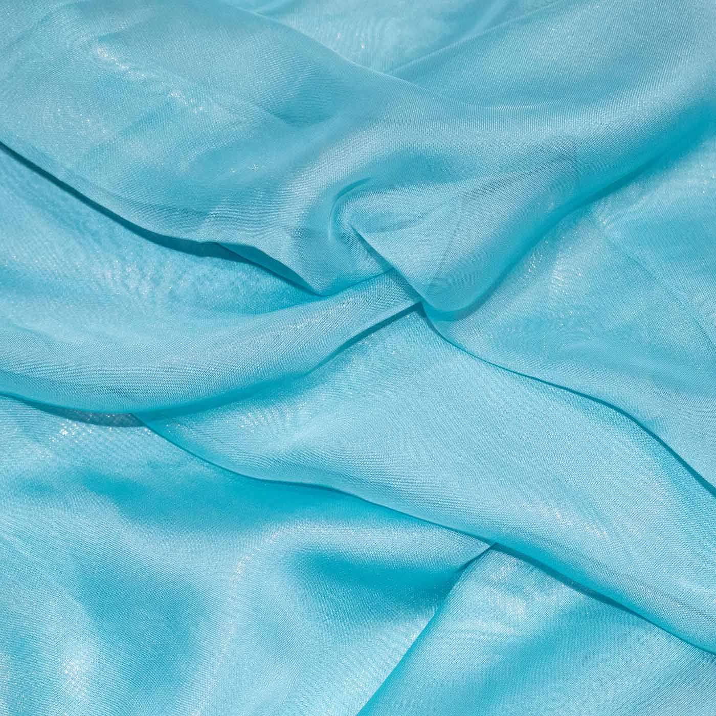 Sky Blue Cationic Chiffon Fabric