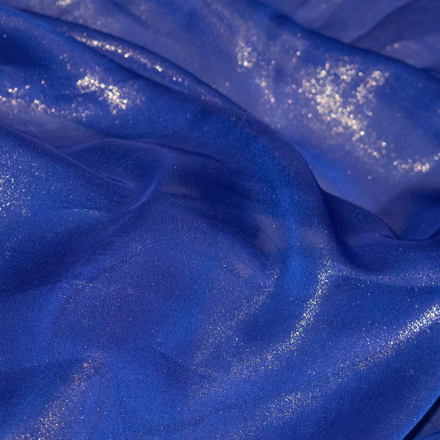 Blue Cationic Chiffon Fabric