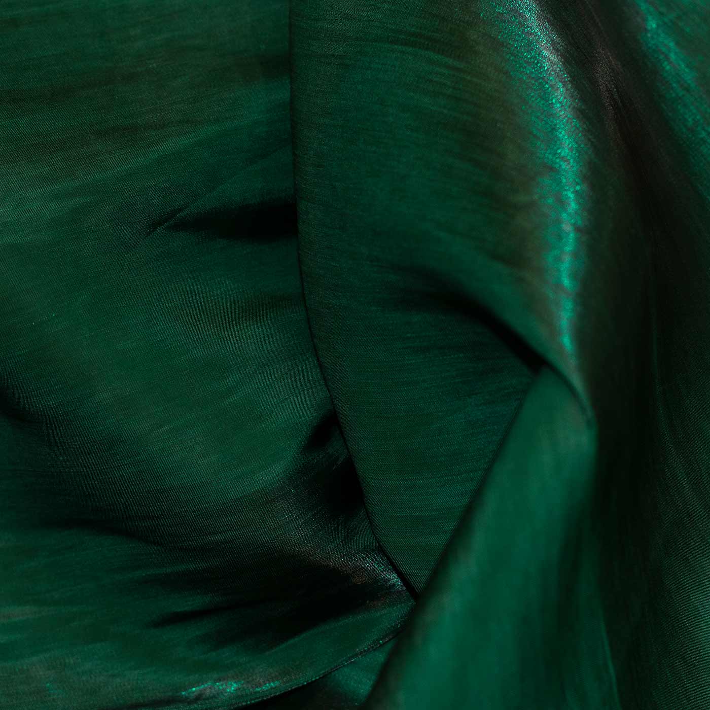 Emerald Green Crinkle Silk Fabric