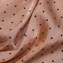 Gold & Black Crinkle Dotted Silk Fabric