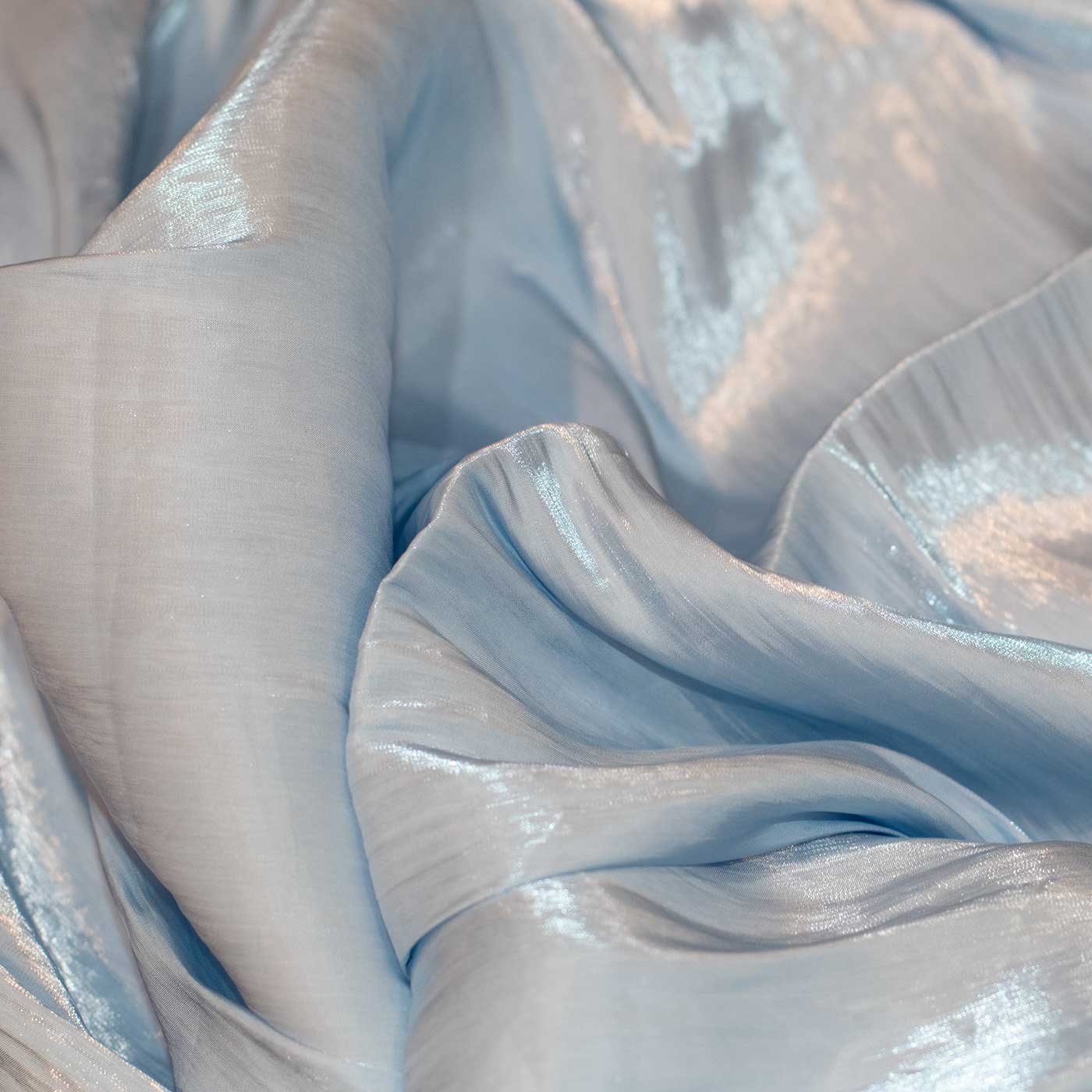 Sky Blue Crinkle Silk Fabric