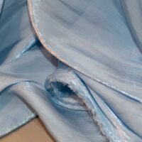 Sky Blue Crinkle Silk Fabric