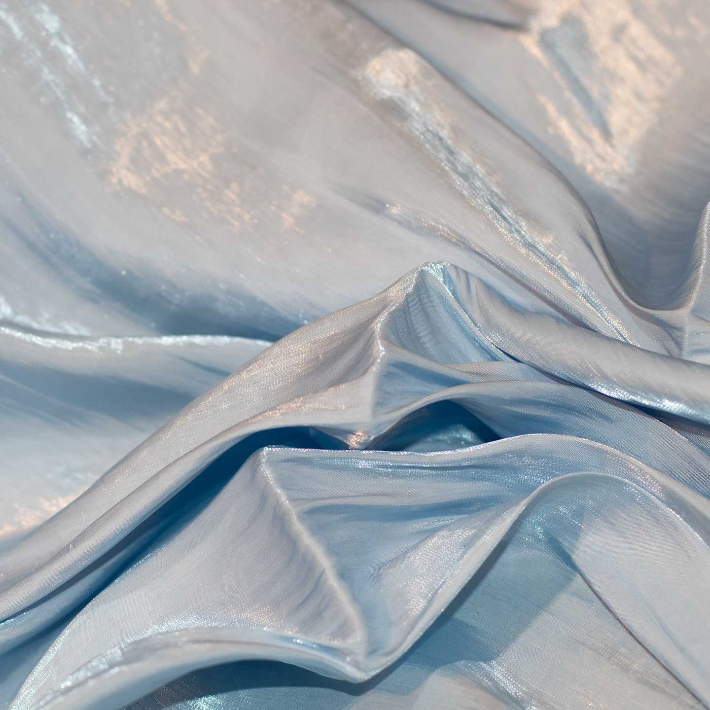 Sky Blue Crinkle Silk Fabric