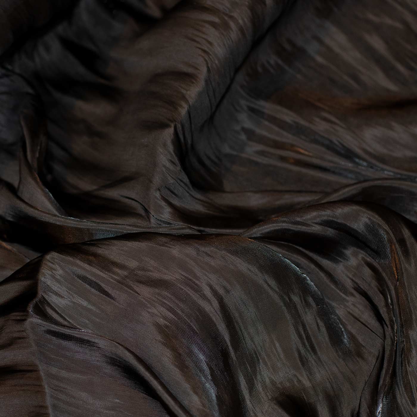 Black Crinkle Silk Fabric
